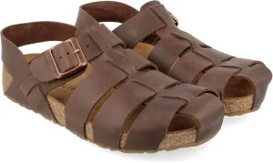 HAFLINGER Pete Leather Sandals with Rubber Sole and Cork Latex Footbed Unisex