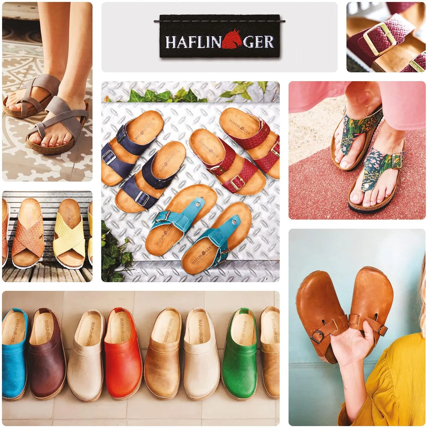 HAFLINGER Porto Elegant Leather Clog with Rubber Sole and Cork Latex Footbed Slipper Unisex