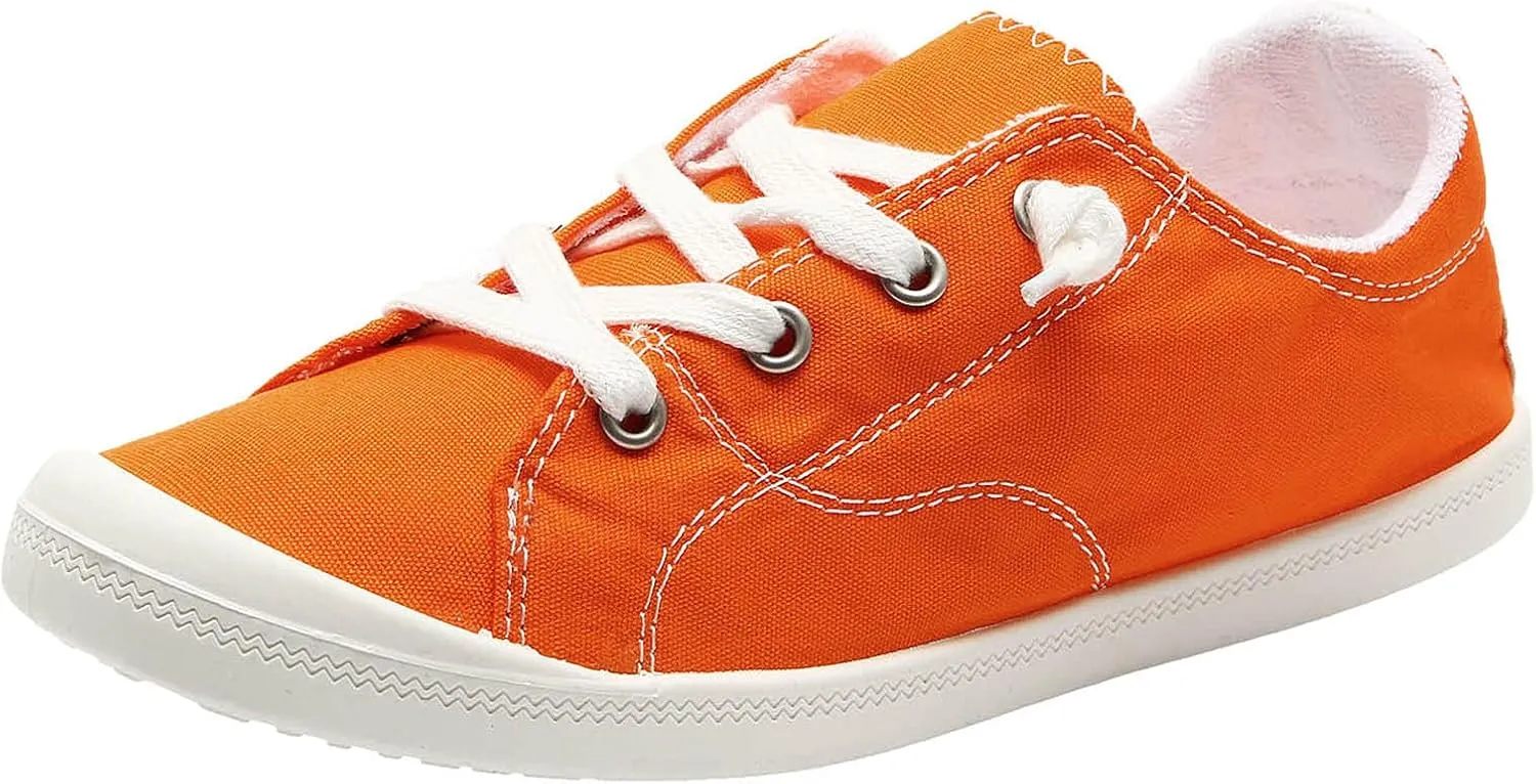 Hbeylia Canvas Shoes For Women Fashion Casual Plaid Lace Up Low Top Play Sneakers Lightweight Low Heels Slip On Flats Loafers Walking Shoes For Girls Running Outdoor Sports Driving