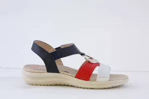 HEAVENLY FEET - TRACE FLAT FASHION SANDAL - NAVY MULTI