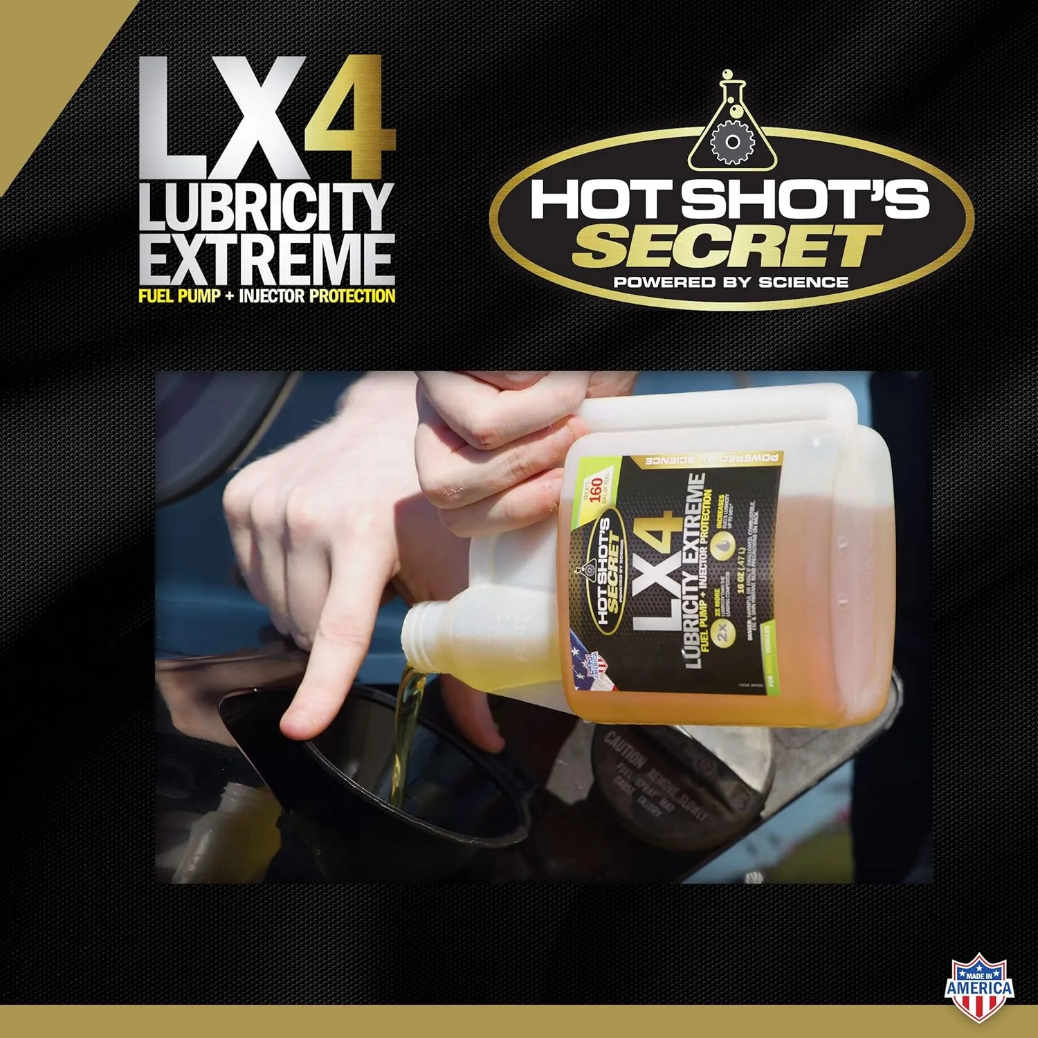 Hot Shot's Secret LX4 Lubricity Extreme – 16 Fl Oz - Fuel System Protection – Lubricates and Protects Fuel Pump and Injectors – Prevents Wear and Damage – For Gasoline or Diesel Engines