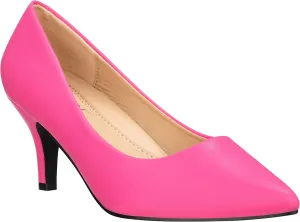 ILLUDE Classic Pointed Toe Pumps – Comfortable Low Stiletto Heel Pump Shoes – Cherry
