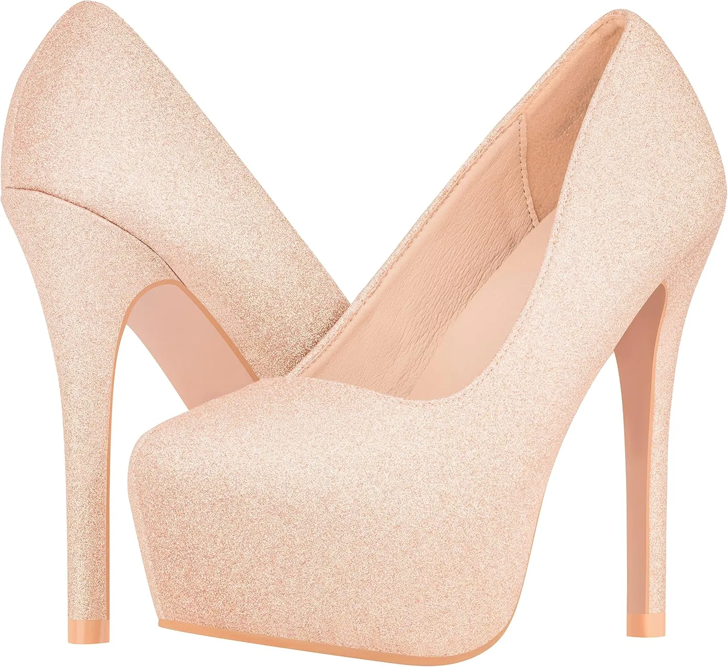 ILLUDE Women's High Heel Pump Closed Toe Platform Heels Pumps Shoes - Swan