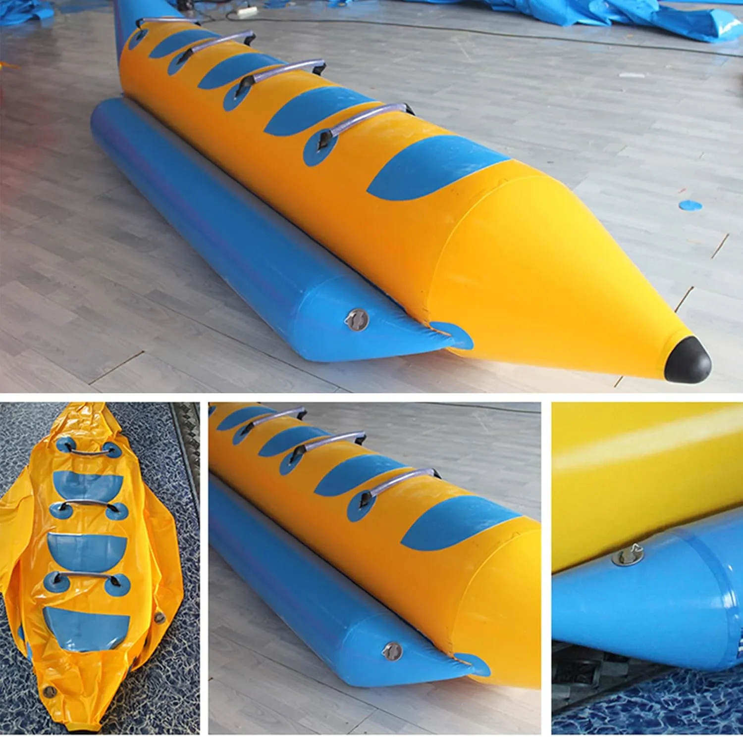 Inflatable Banana Boat, Outdoor Large Drag Floating Banana Boat, Water Park Amusement Surfing Equipment, Suitable for Adults and Children,C