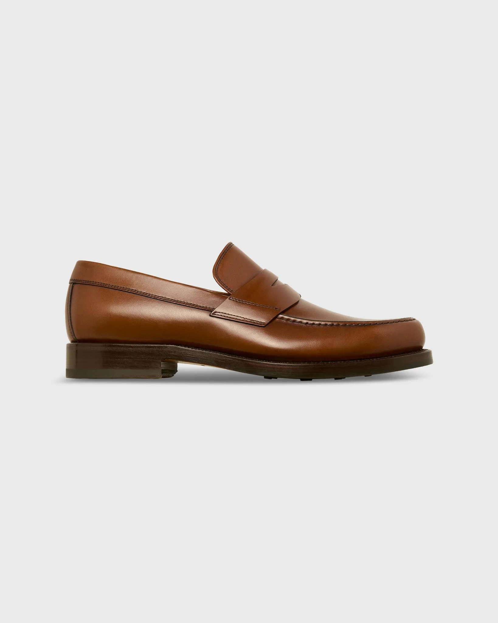 Italian Penny Loafer in Medium Brown Calfskin