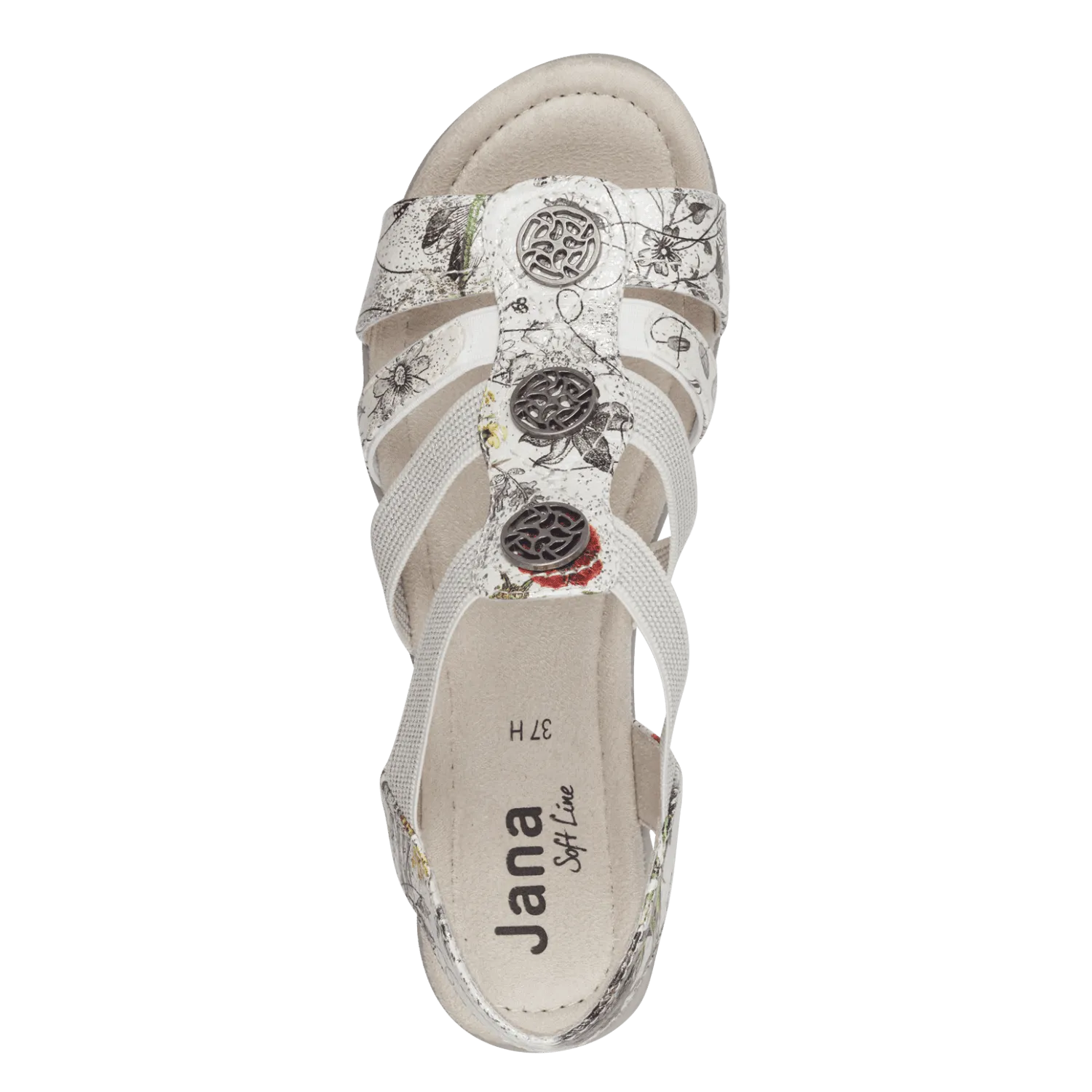 Jana Ladies Slip On Low Wedge Sandal 28165-42 149