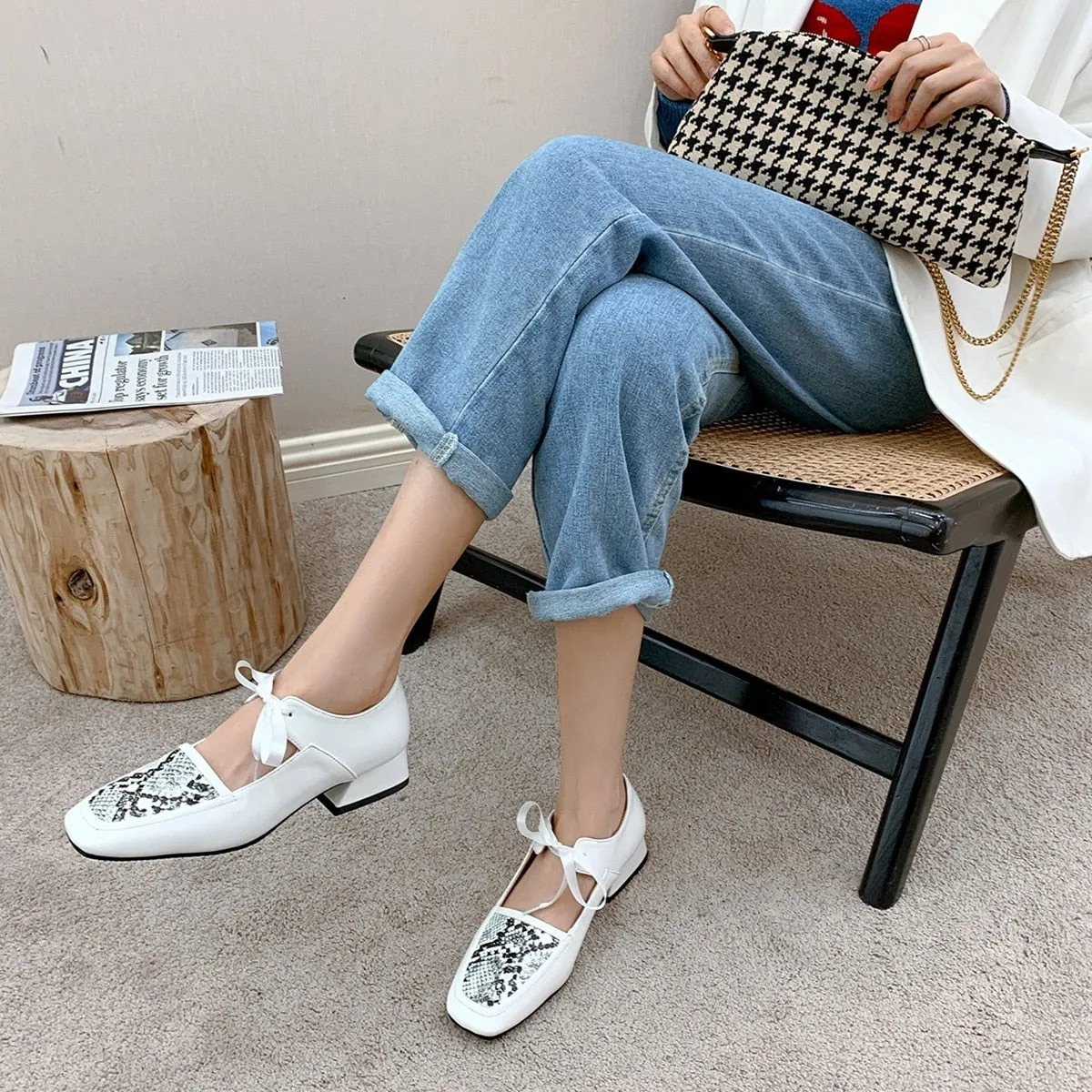 Jasmine Serpentine Upper Mary Jane Pumps