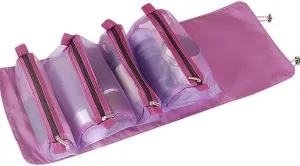JSEIAJB Travel Cosmetic Bag Women Mesh Make Up Box Bags Beautician Toiletry Makeup Brushes Lipstick Storage Organizer(D)