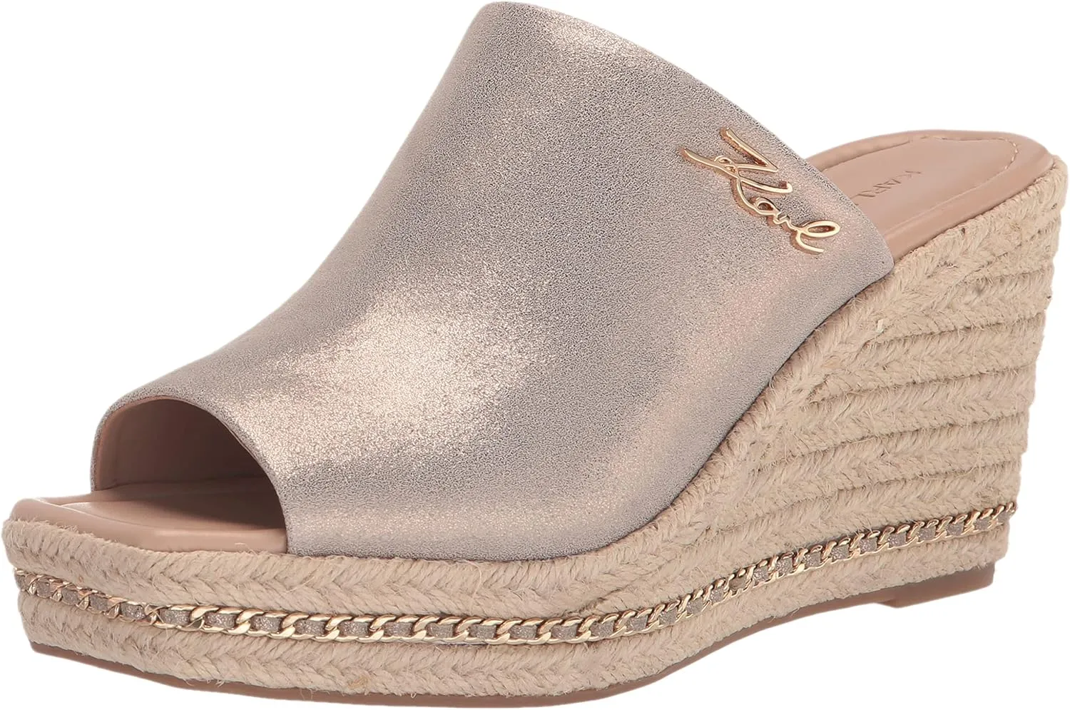 Karl Lagerfeld Paris Women's Corissa Slip on Espadrille Wedge Sandal