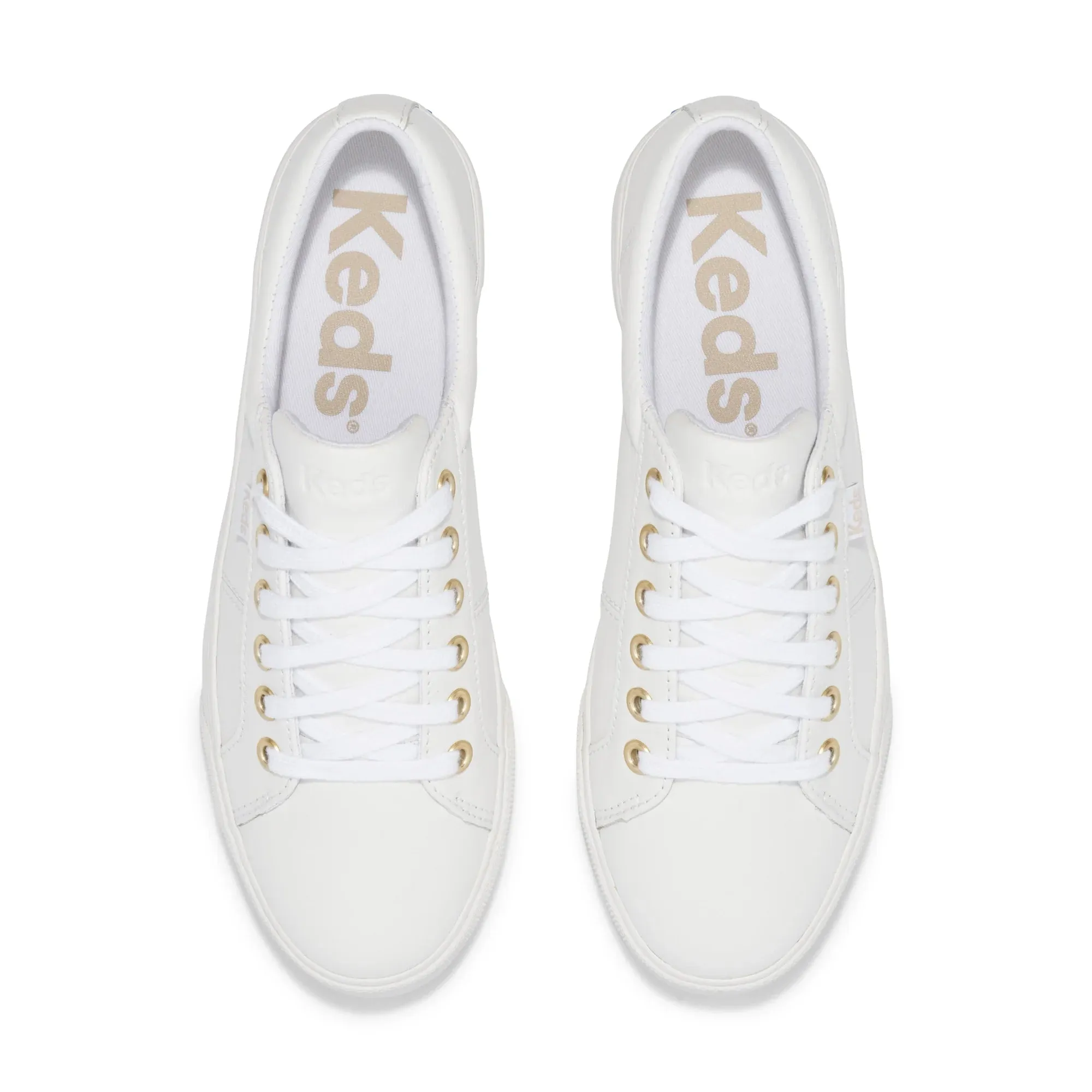 KEDS - Jump Kick DUO Leather - White/Gold