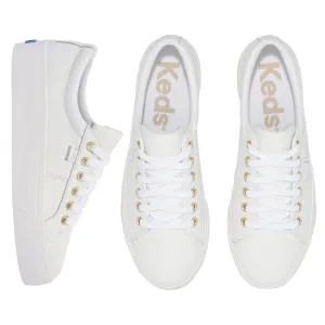 KEDS - Jump Kick DUO Leather - White/Gold