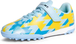 KELME Kids' Indoor Soccer Cleats, Breathable Mesh Turf Futsal Shoes, Turn-Lock, Boys Girls Football Baseball Softball Sneaker for Little/Big Kid