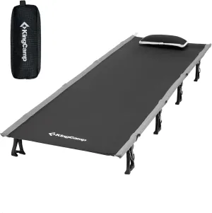 KingCamp Camping Cot, Folding Portable Heavy Duty Ultralight Cots for Adults Camping Tent Hiking Backpacking Mountaineering Travel Indoor Outdoor Indoor Base Camp with Pillow, Support 265 Lbs
