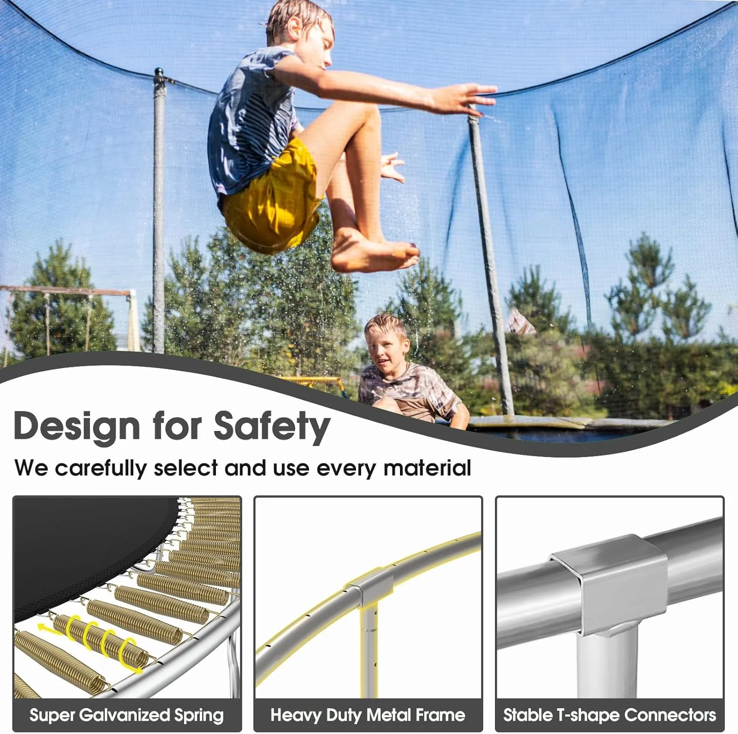 KOFUN Tranpoline Outdoor 16FT 14FT 12FT 10FT Tranpoline for Kids and Adults 1500LBS Tranpoline with Basketball Hoop, Enclosure Net, Backyard Heavy Duty Recreational Tranpolines, ASTM Approved
