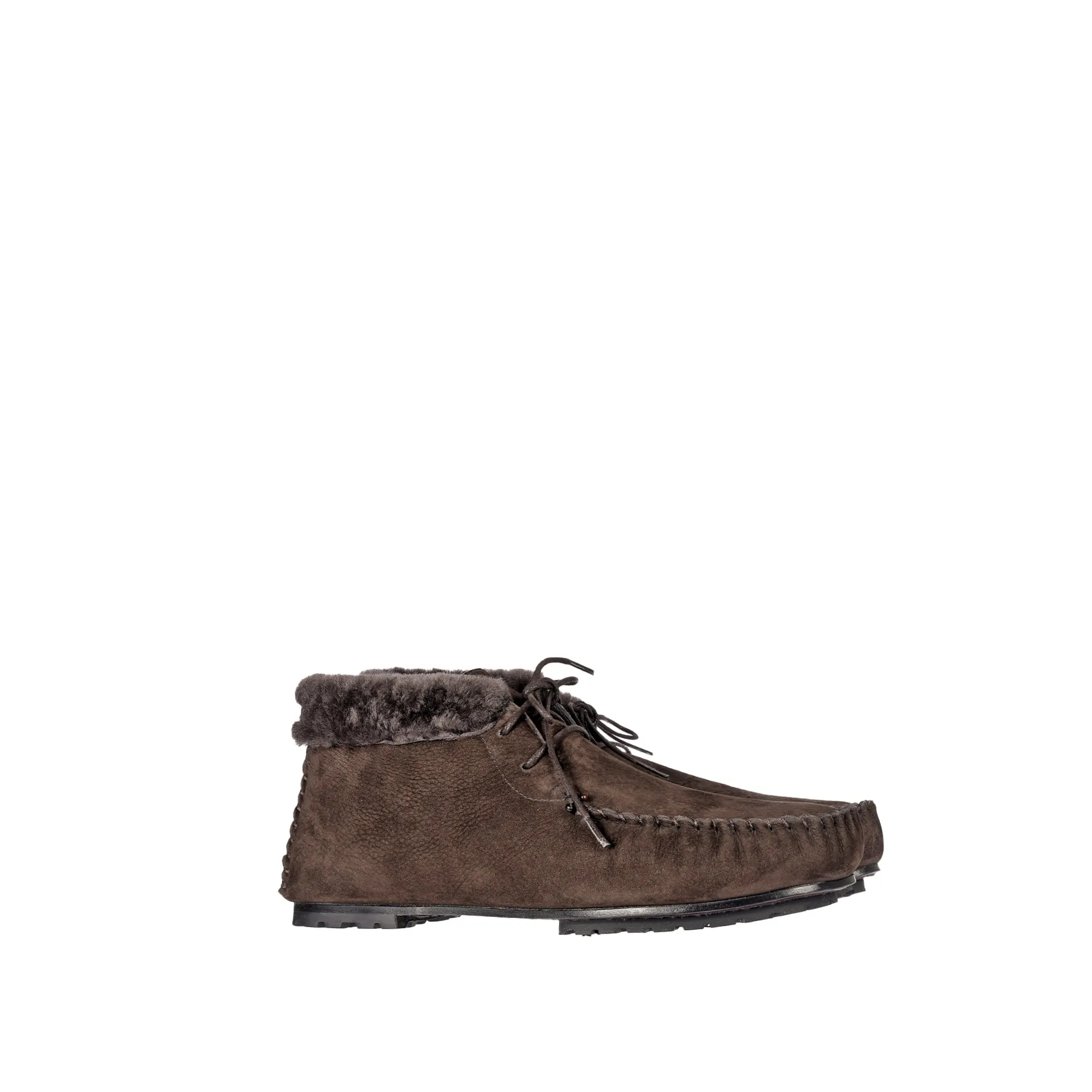 Lace-Up Shearling High Loafer