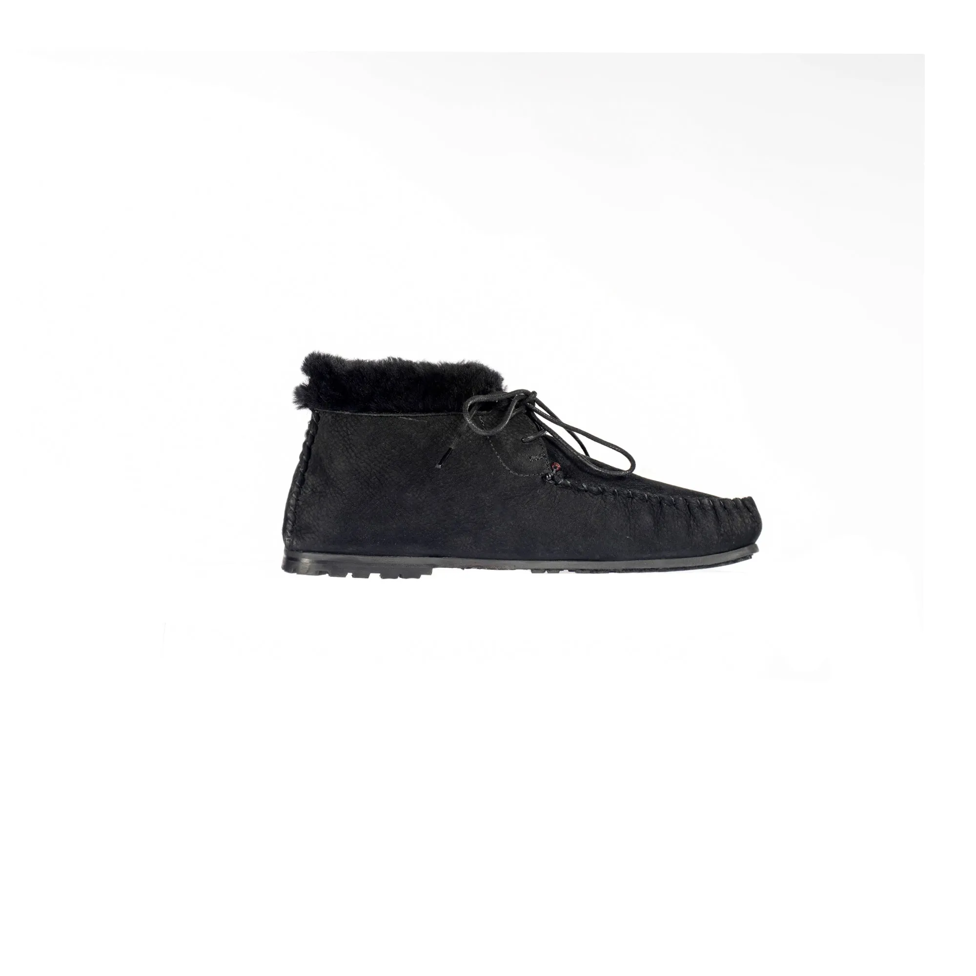 Lace-Up Shearling High Loafer