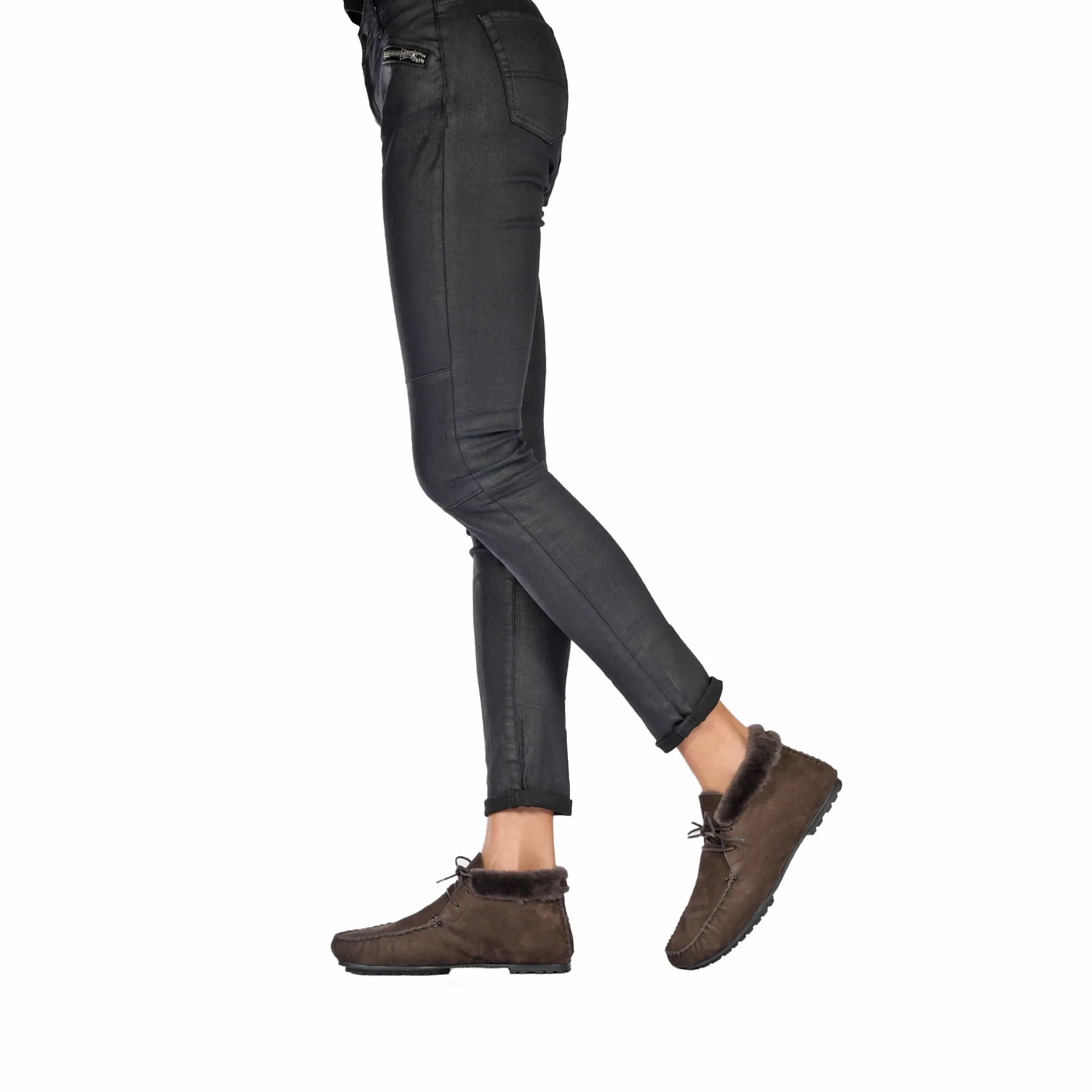 Lace-Up Shearling High Loafer