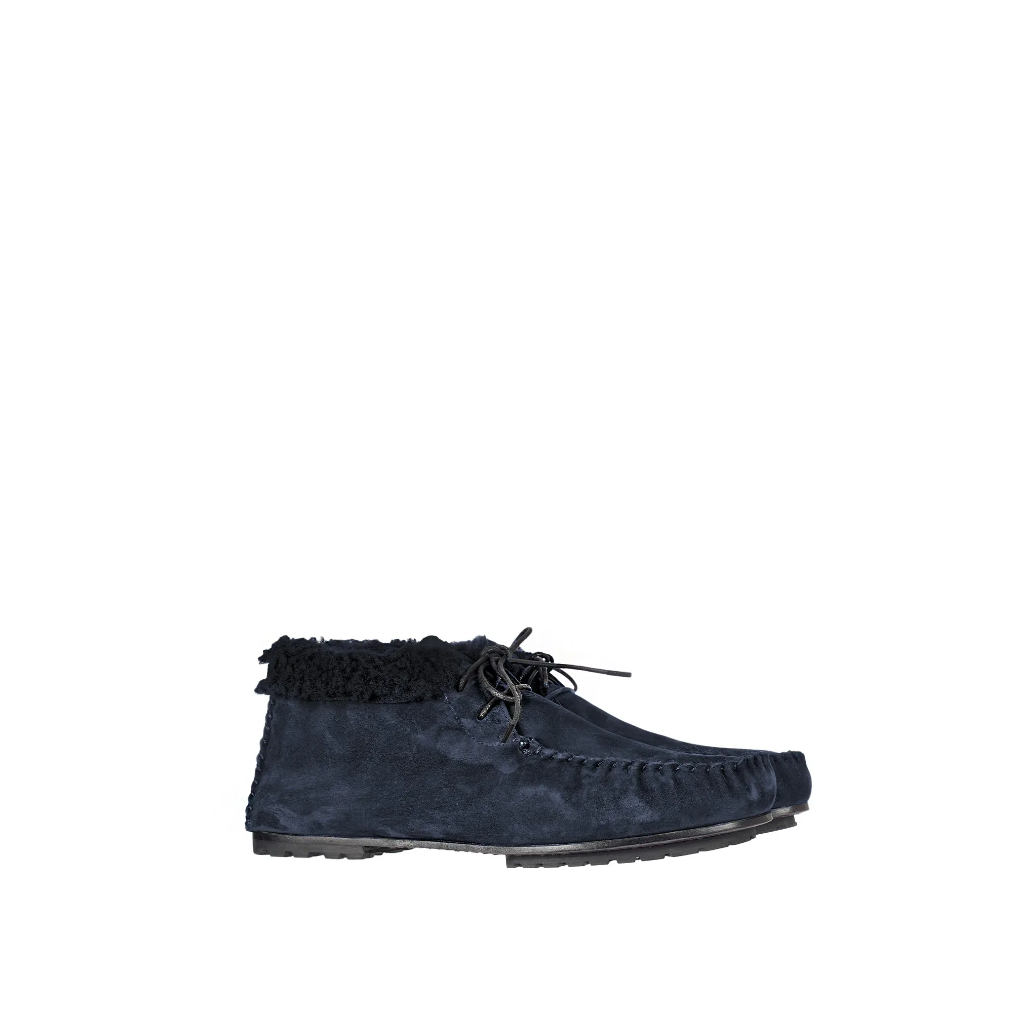 Lace-Up Shearling High Loafer