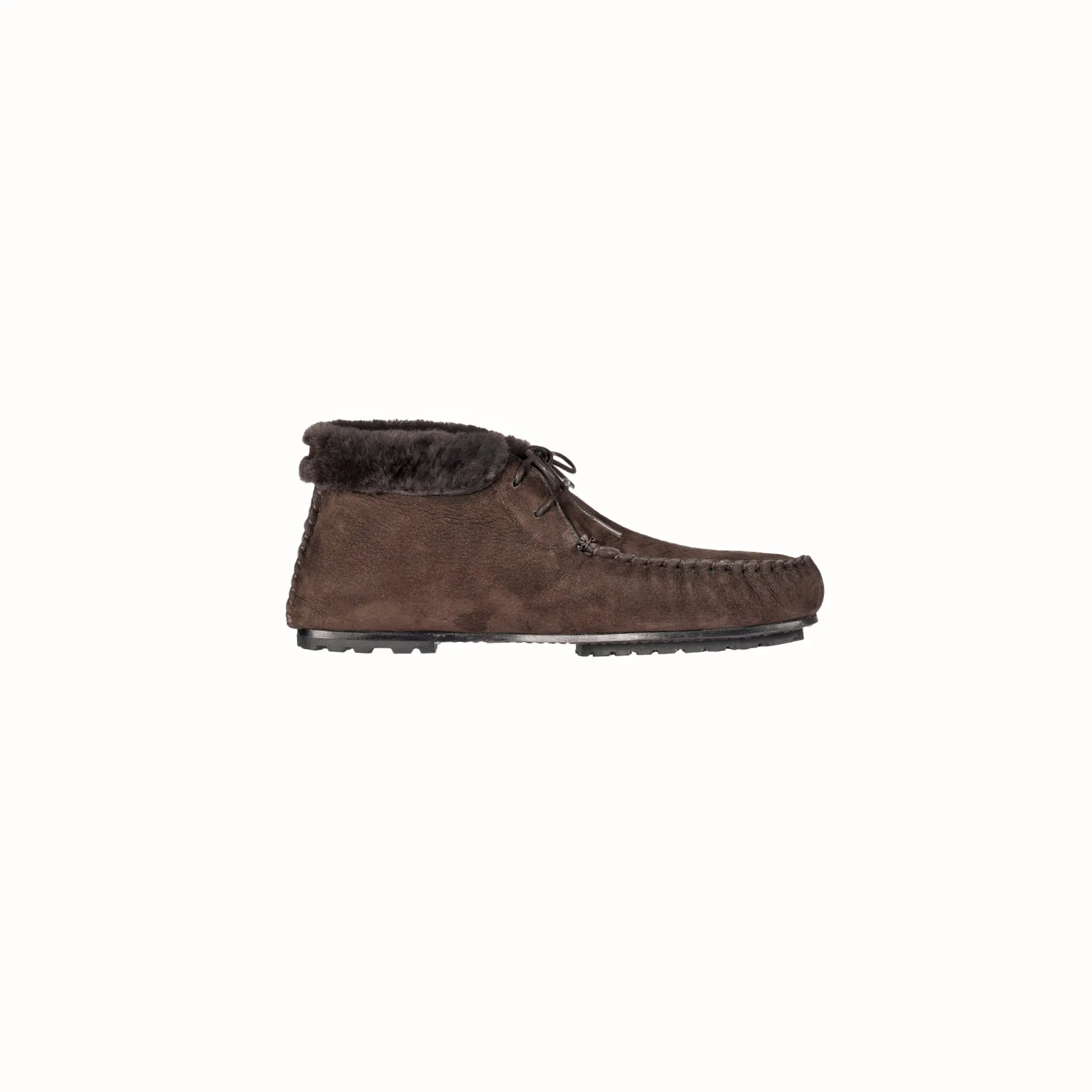 Lace-Up Shearling High Loafer
