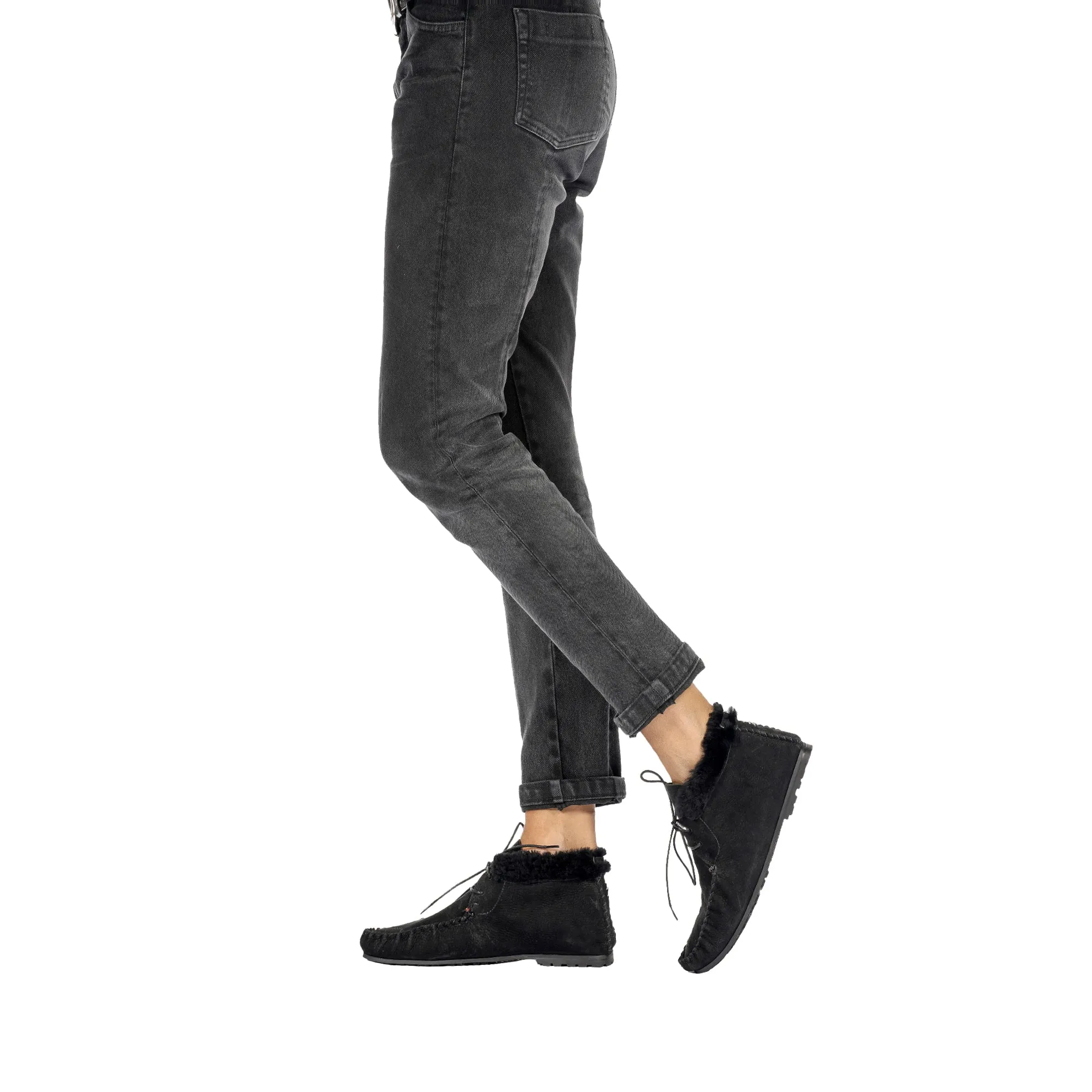 Lace-Up Shearling High Loafer
