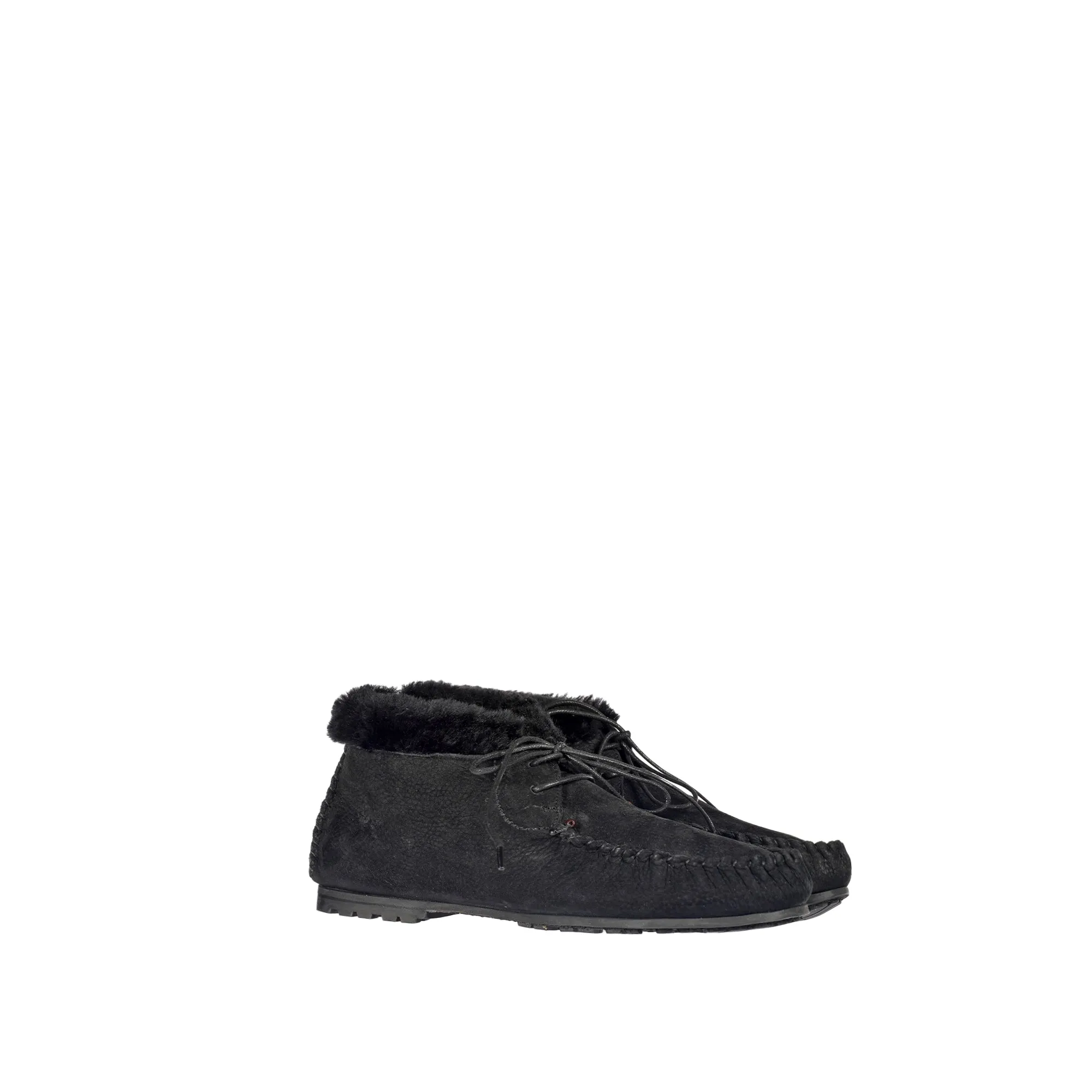 Lace-Up Shearling High Loafer