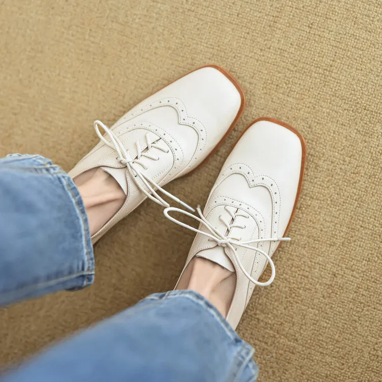 Ladies Brogue Toe Oxfords