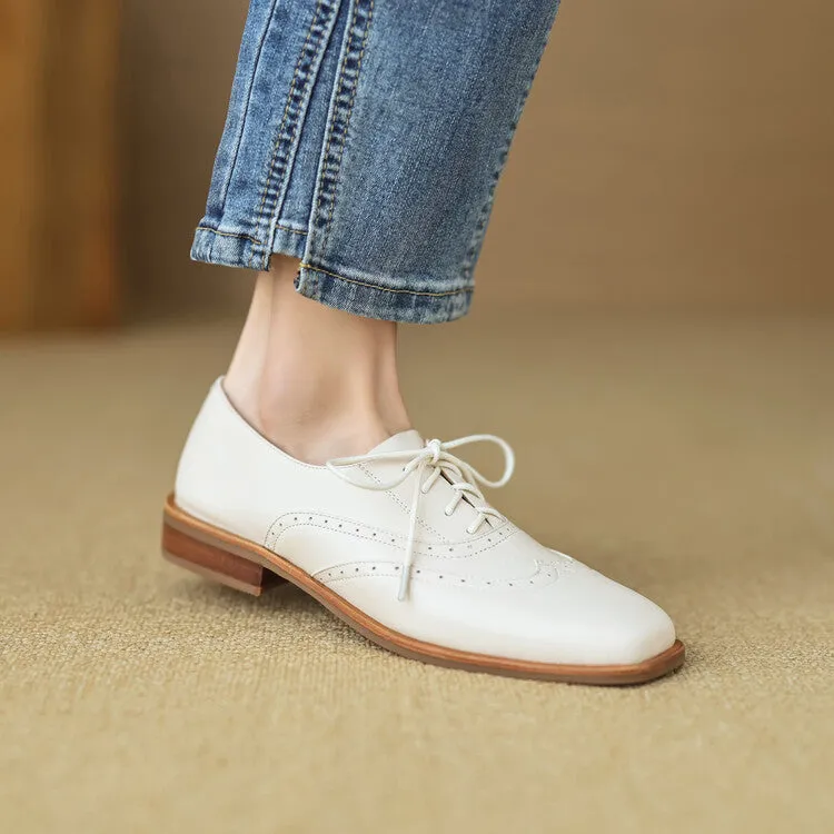 Ladies Brogue Toe Oxfords