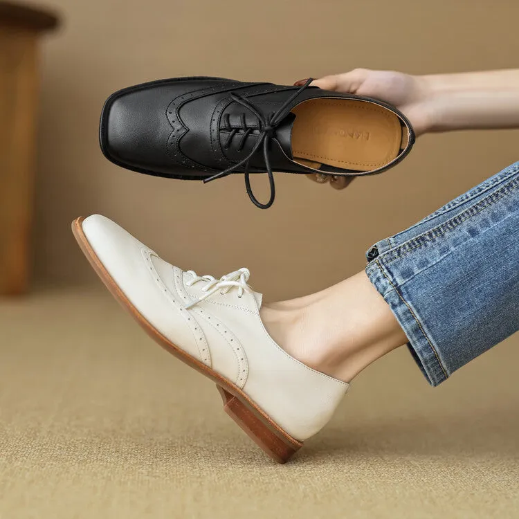 Ladies Brogue Toe Oxfords
