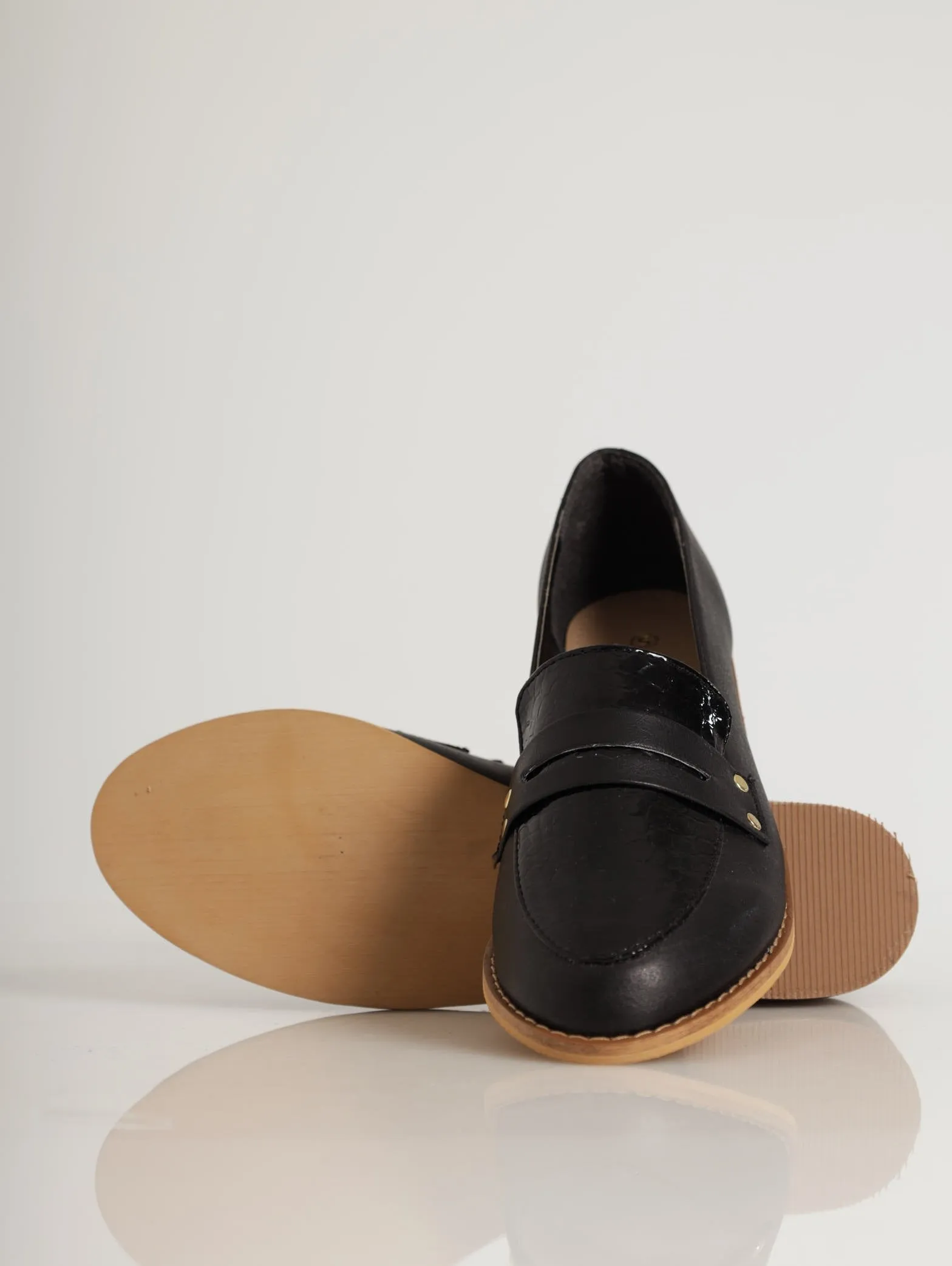 Ladies Built-Up Fabric Block Loafer