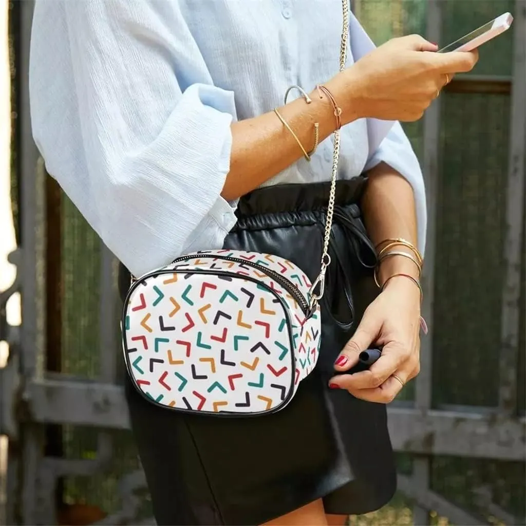 Ladies Fashion Shoulder Bag Girls Mosaic Handbag Crossbody Bag Casual Messenger Bag Cellphone Pouch