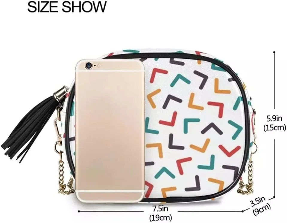 Ladies Fashion Shoulder Bag Girls Mosaic Handbag Crossbody Bag Casual Messenger Bag Cellphone Pouch