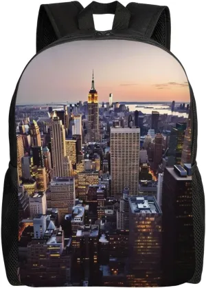 Laptop Backpack 16.1 Inch with Compartment New York City Laptop Bag Lightweight Casual Daypack for Travel