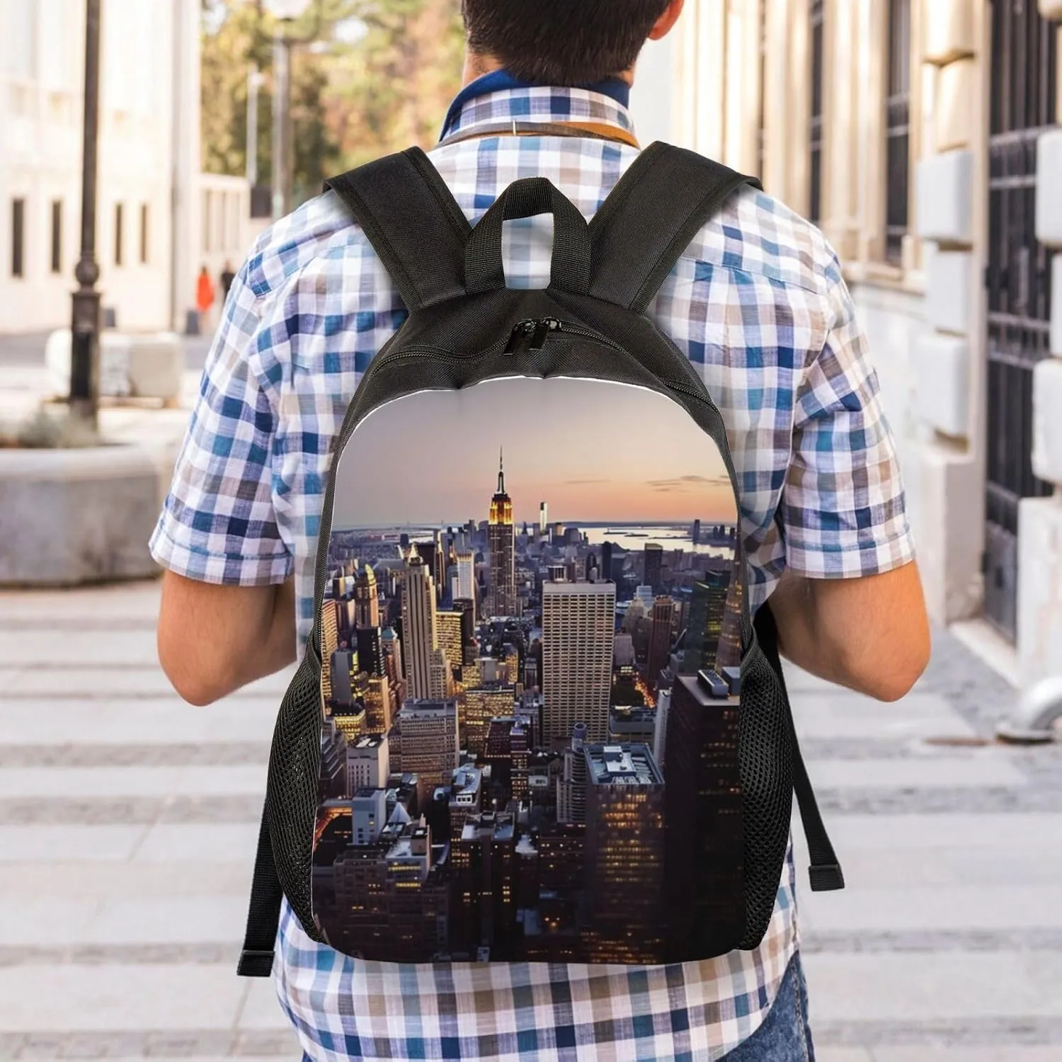 Laptop Backpack 16.1 Inch with Compartment New York City Laptop Bag Lightweight Casual Daypack for Travel