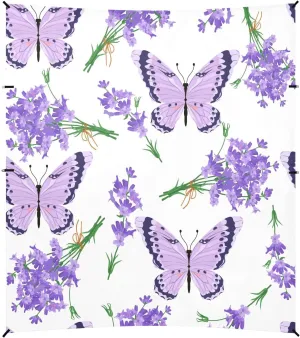 Lavender Purple Butterflies Beach Tent Camping Sun Shelters Portable Outdoor Canopy Sun Shade for Camping Trips Fishing Backyard Fun or Picnics Easy Setup with Carrying Bag