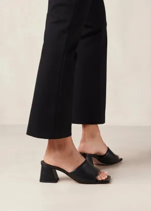 leather sandals - brushed - black