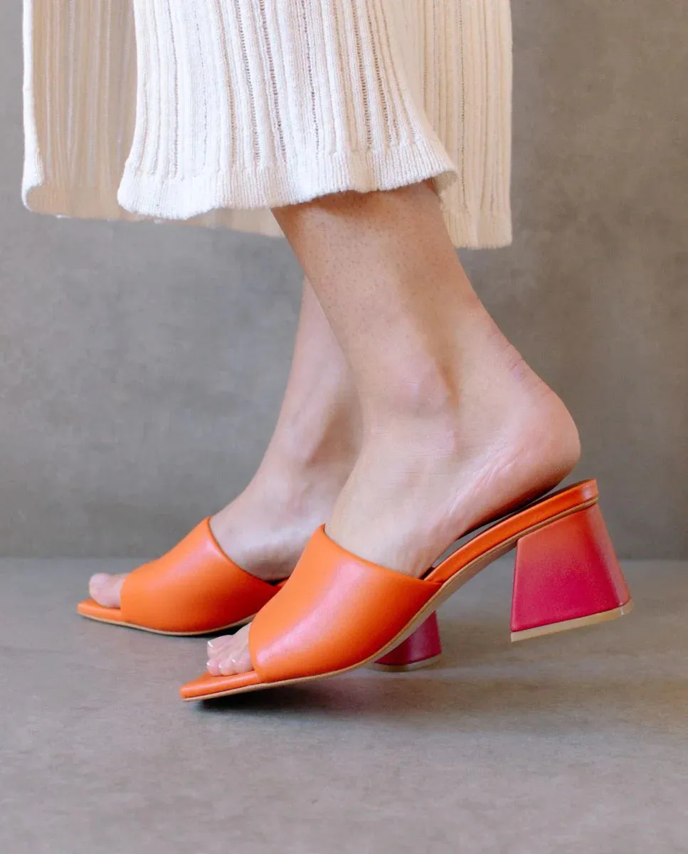 leather sandals - brushed - pomelo