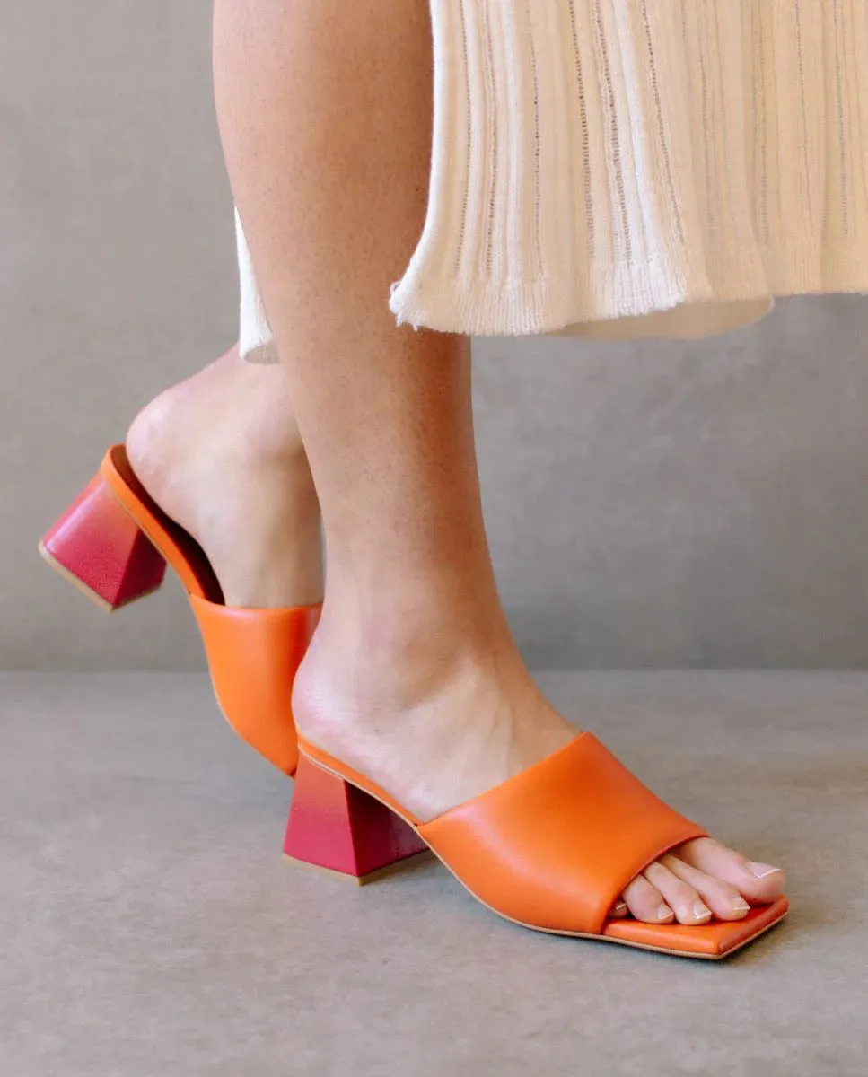 leather sandals - brushed - pomelo