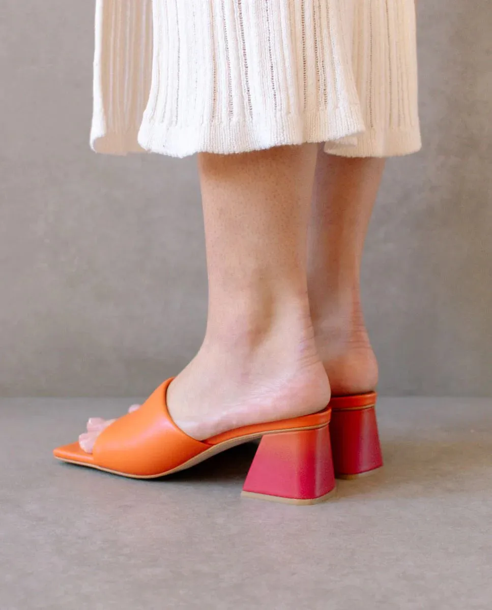 leather sandals - brushed - pomelo