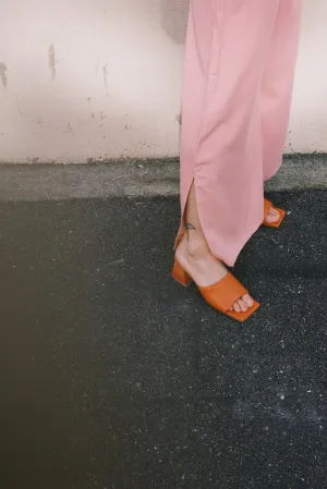 leather sandals - brushed - pomelo