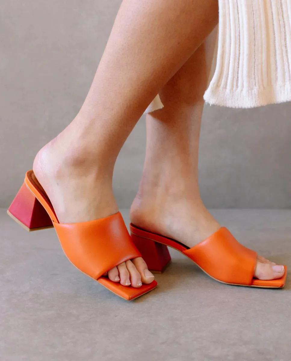 leather sandals - brushed - pomelo