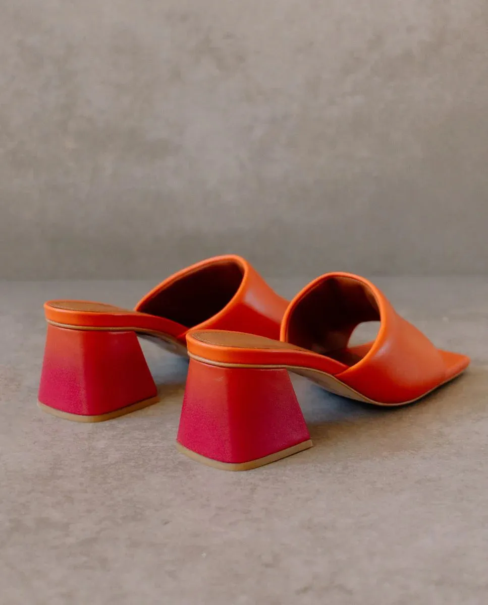 leather sandals - brushed - pomelo