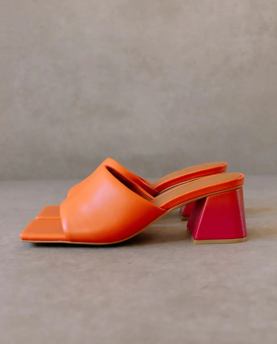 leather sandals - brushed - pomelo