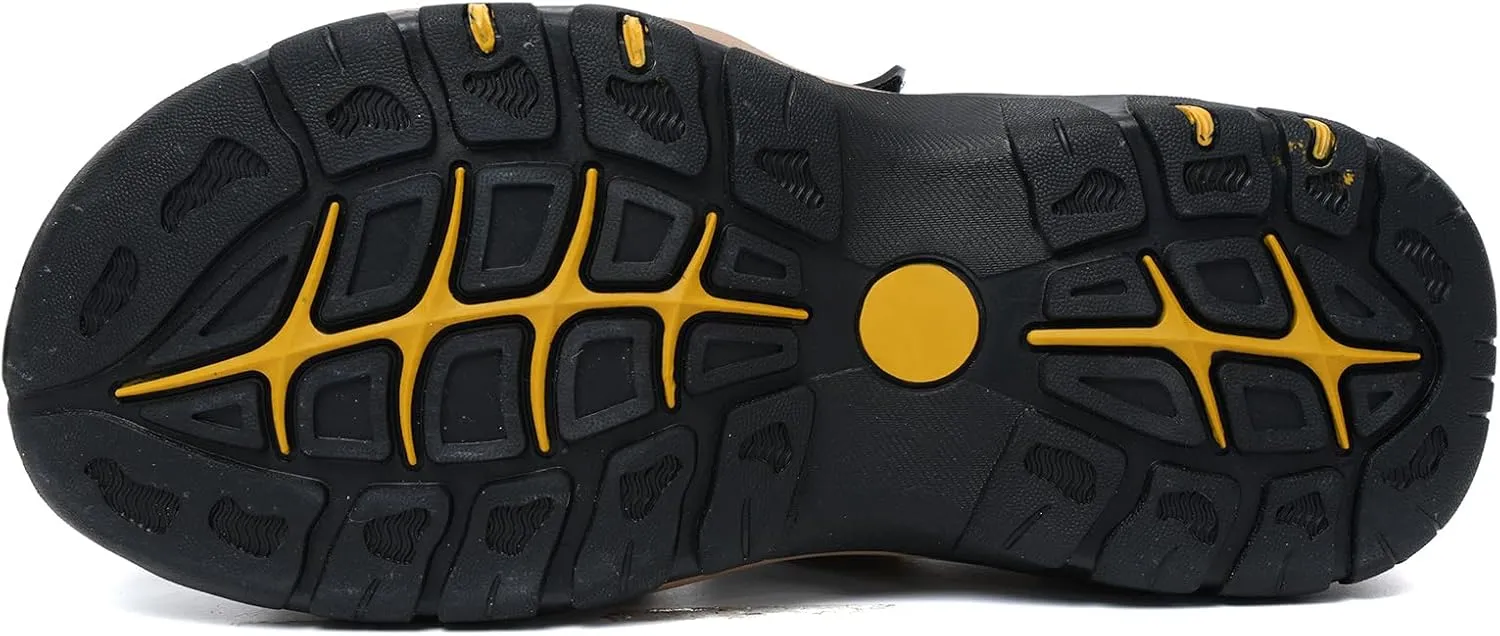 Leather Sports Sandals For Men Closed Toe Hiking Outdoor Athletic Casual Walking Sandals Water Shoes Summer Fisherman Sandal Handmade