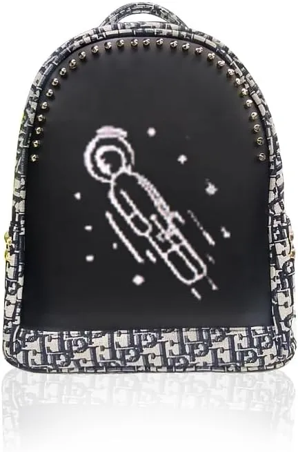 LED Backpack DIY Laptop Backpack Walking Advertising Bag Outdoor Expanded Motorcycle Cycling Backpack for Cycling, T5 (Gray)