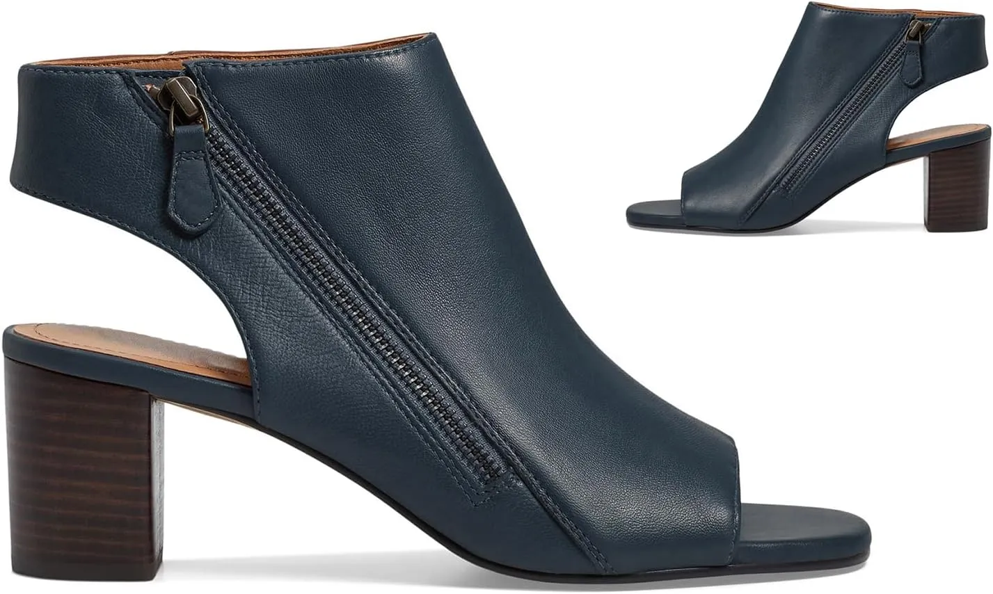 LEHOOR Women Chunky Heel Open Toe Booties Sandals Side Zipper Sandal Booties Cut Out 2 inch Block Stacked Heels Ankle Boots Peep Toe Backless Matte Casual Summer Booties 4-11 M US
