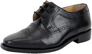 LIBERTYZENO Boys EEL Print Genuine Leather Kids & Toddlers Oxford Dress Shoes for Prom Graduation