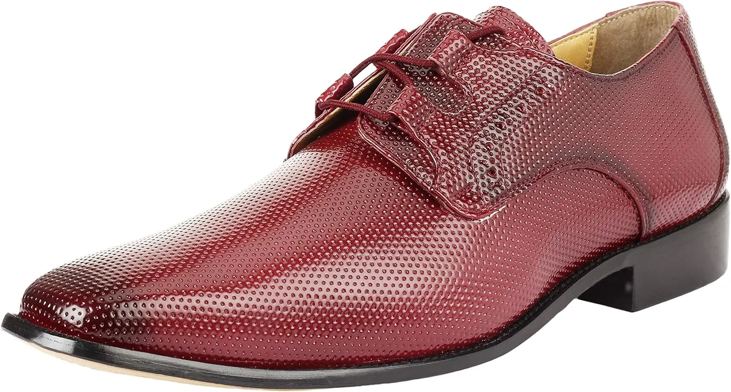 LIBERTYZENO Mens Tread Design Genuine Leather Adults Lace Up Oxford Dress Shoes for Easter Gift