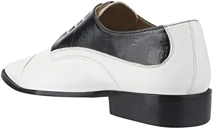 LIBERTYZENO Mens Wingtip Brogue EEL & Croco Print Genuine Leather Adults Lace Up Oxford Dress Shoes for Prom Graduation