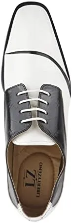 LIBERTYZENO Mens Wingtip Brogue EEL & Croco Print Genuine Leather Adults Lace Up Oxford Dress Shoes for Prom Graduation