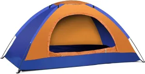 Lightweight Backpacking Tent Ultra-light Camping Tent for 1-2 Person Backpacking Hiking Outdoor Door Design with Oxford Fabric Waterproof for Camping, Hiking, Beach(2 person Orange)